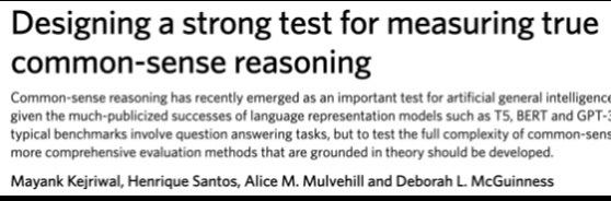 Designing a strong test for measuring true common-sense reasoning